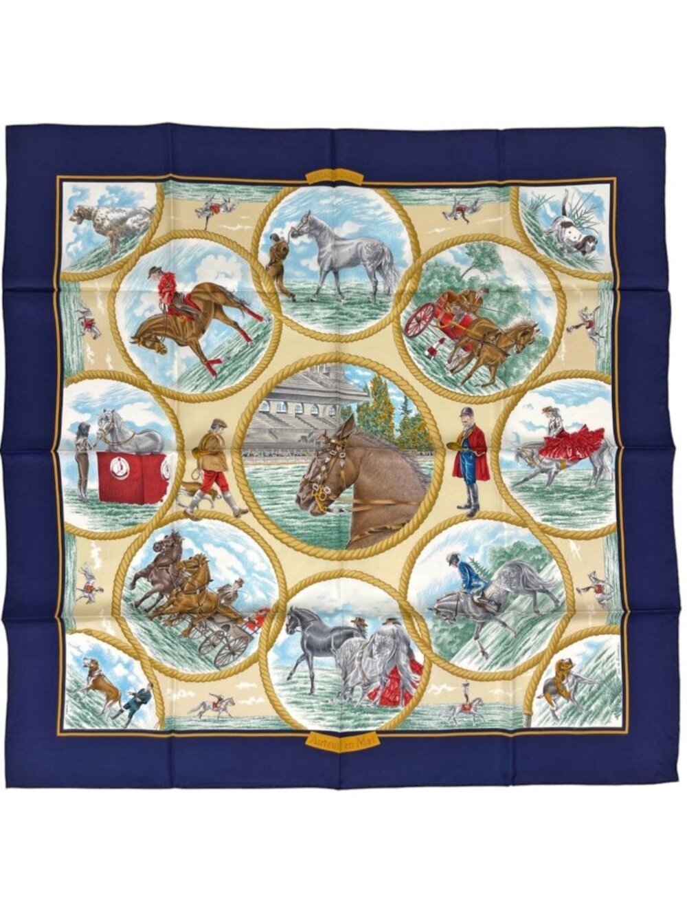 Hermes Carre 90 Auteuil en Mai Scarf